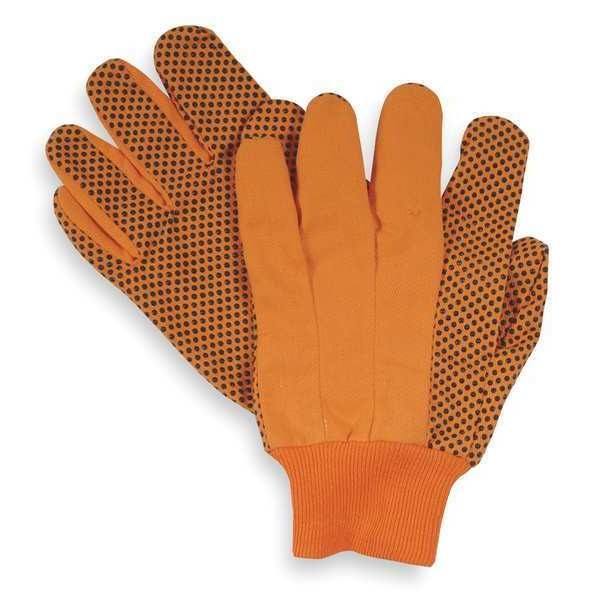 Canvas Gloves, Cotton, L, High Visibility Orange, PR