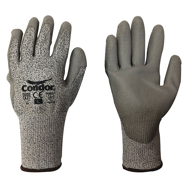 Cut Resistant Coated Gloves, A2 Cut Level, Polyurethane, L, 1 PR