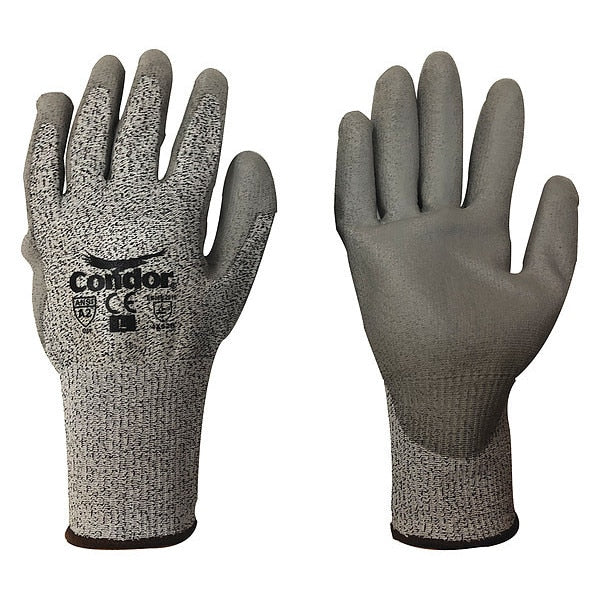 Cut Resistant Coated Gloves, A2 Cut Level, Polyurethane, M, 1 PR