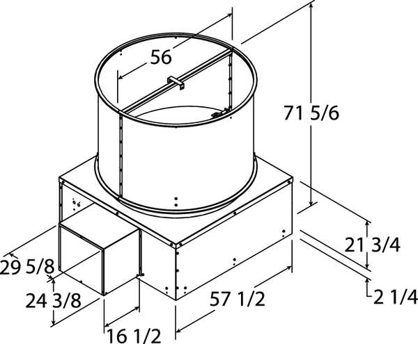 Roof Vent, 48 In, w/ 3 HP Drive Pkg