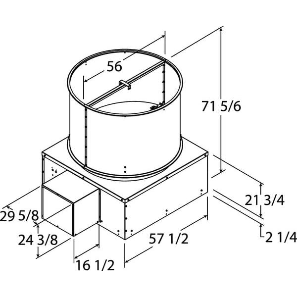 Roof Vent, 48 In, w/ 5 HP Drive Pkg
