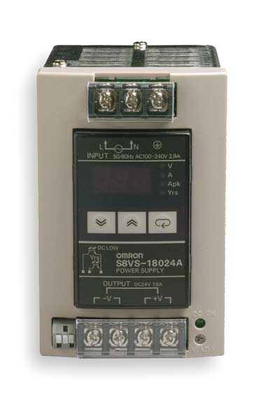 DC Power Supply, 24VDC, 7.5A, 50/60Hz