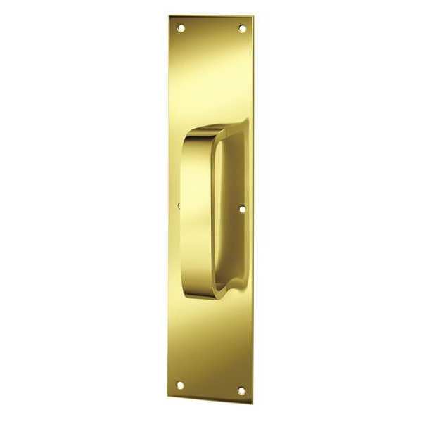 Door Pull Plate, Brass, 15
