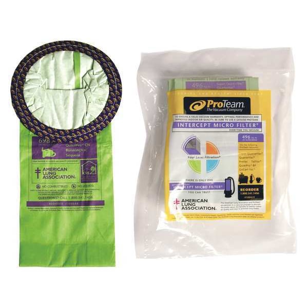 Intercept Micro Filter Bag, Open Collar, Fits 6 qt. 10/PK