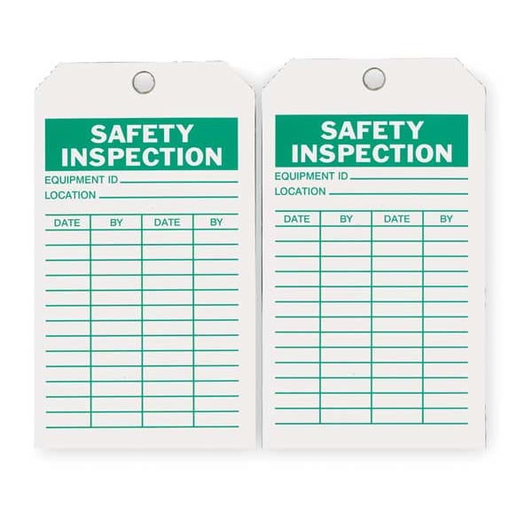 Saf Inspection Tag, 7 x 4 In, Grn/Wht, PK10
