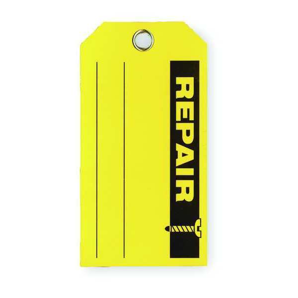 Rpr Tag, 3 x 5-3/4 In, Bk/Yel, PK100