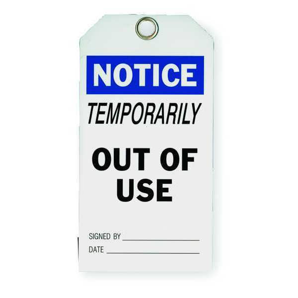 Notice Tag, 5-3/4 x 3 In, ISO 9001, PK25