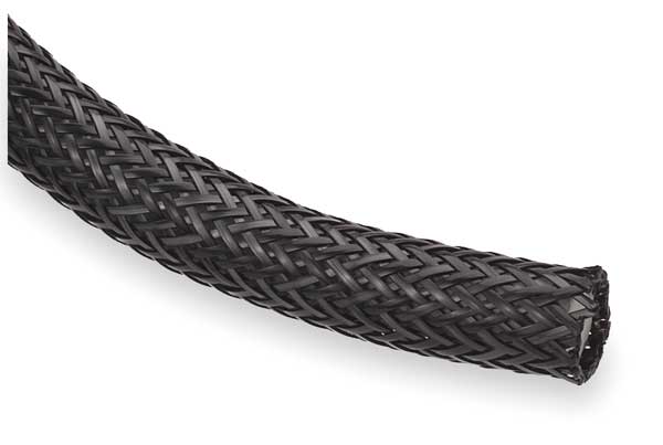 Braided Sleeving, 2.000 In., 5 ft., Black