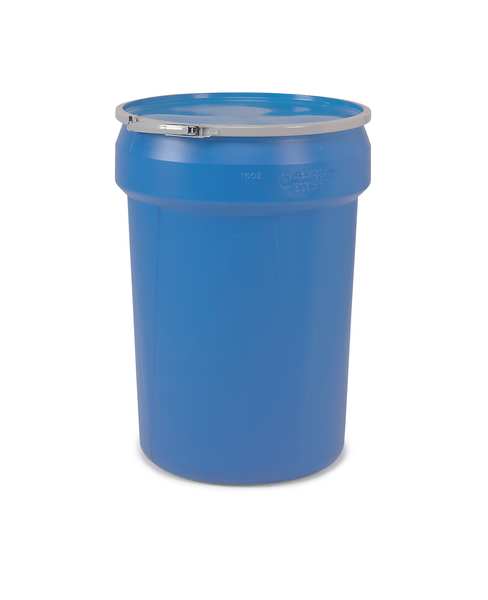 Open Head Transport Drum, Polyethylene, 30 gal, Unlined, Blue
