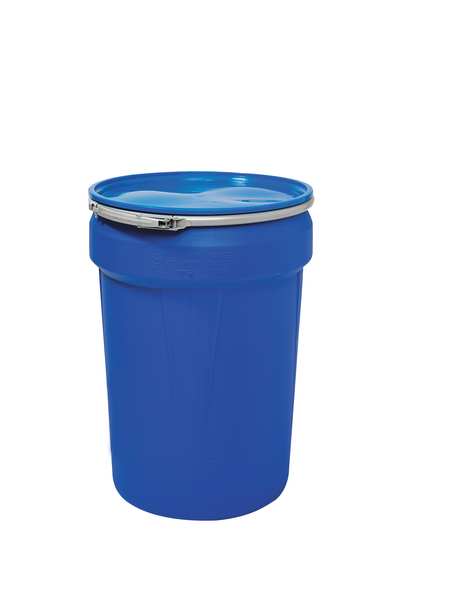 Open Head Transport Drum, Polyethylene, 14 gal, Unlined, Blue