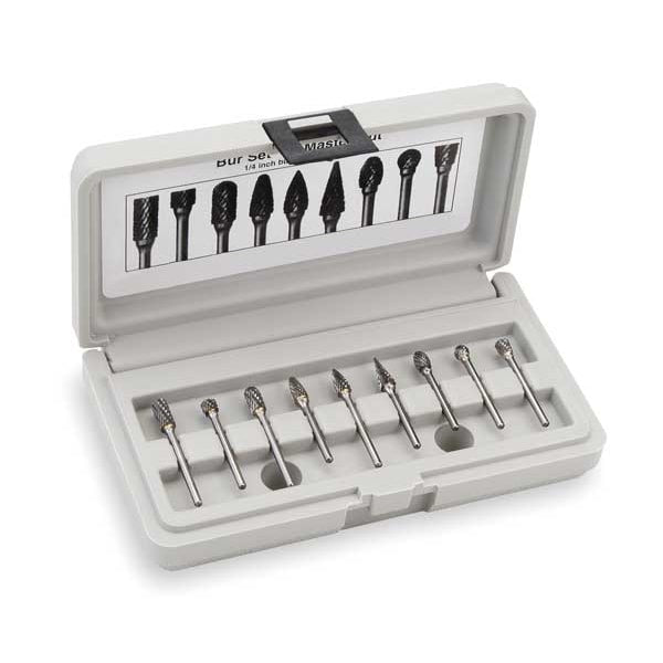Carbide Bur Sets, 1/8, 9 Pcs