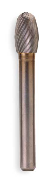 Carbide Bur Aluminum Cut, Egg, 1/2 In