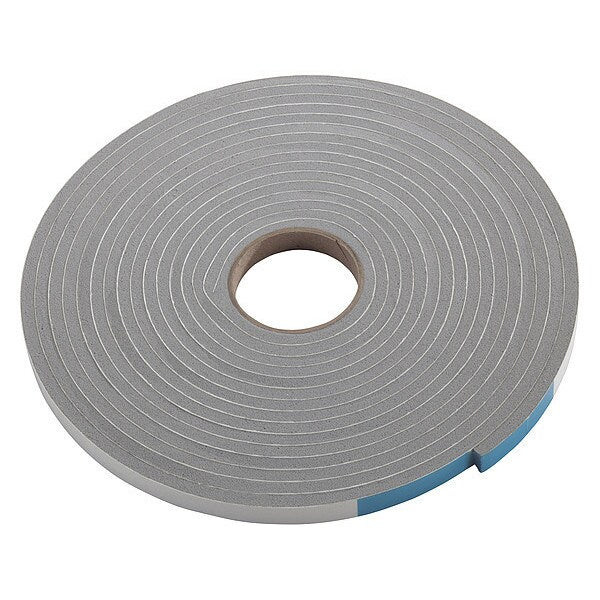 Foam Seal, 17ft, Gray, PVC Closed Cell Foam, Insert Size: 3/8