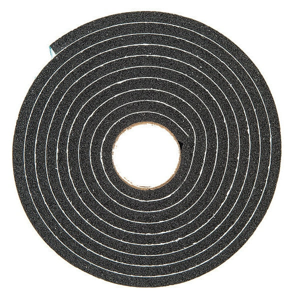 Foam Seal, 10 ft., 1/2 in. W, Black, Rubber