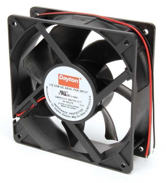 Axial Fan, Square, 24V DC, - Phase, 170 cfm, 4 11/16 in W.