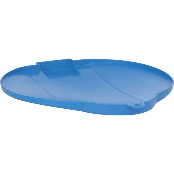 Round Pail Lid, 12 1/4 in Dia, Blue, Polypropylene