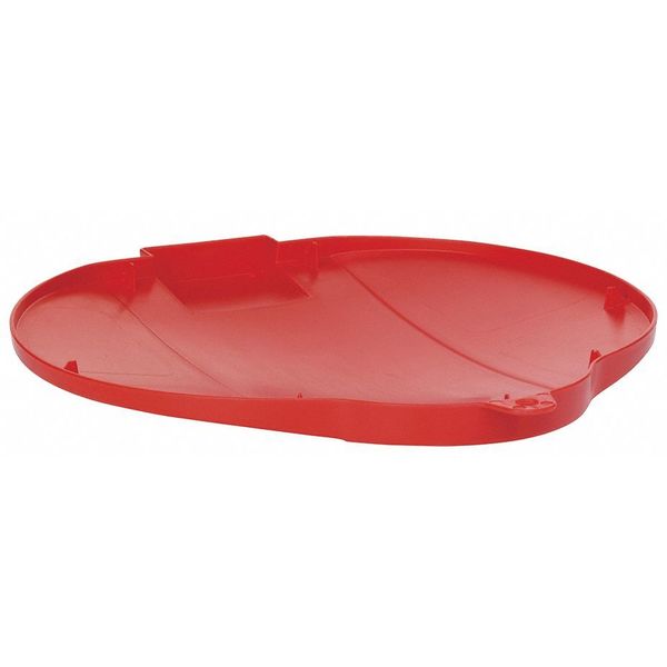 Round Pail Lid, 12 1/4 in Dia, Red, Polypropylene