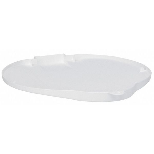 Round Pail Lid, 12 1/4 in Dia, White, Polypropylene