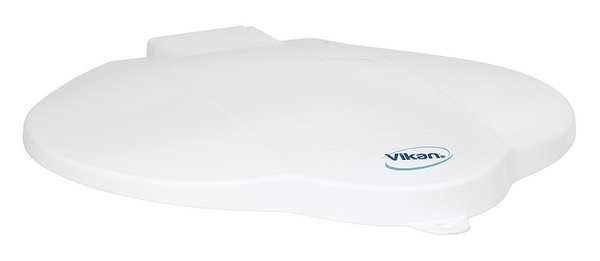Round Pail Lid, 12 1/4 in Dia, White, Polypropylene