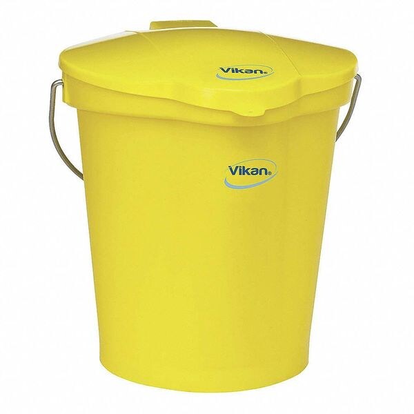 Round Pail Lid, 12 1/4 in Dia, Yellow, Polypropylene