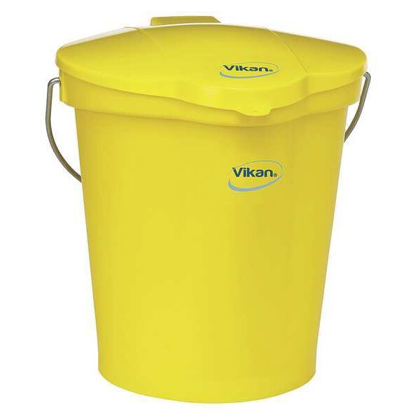 Round Pail Lid, 12 1/4 in Dia, Yellow, Polypropylene