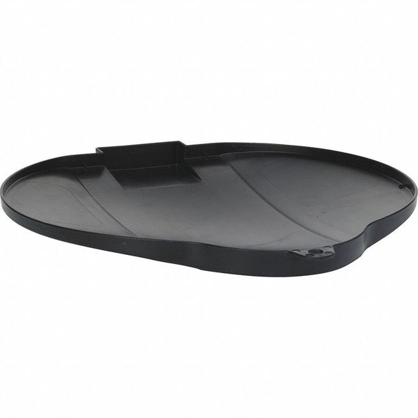Round Pail Lid, 12 1/4 in Dia, Black, Polypropylene