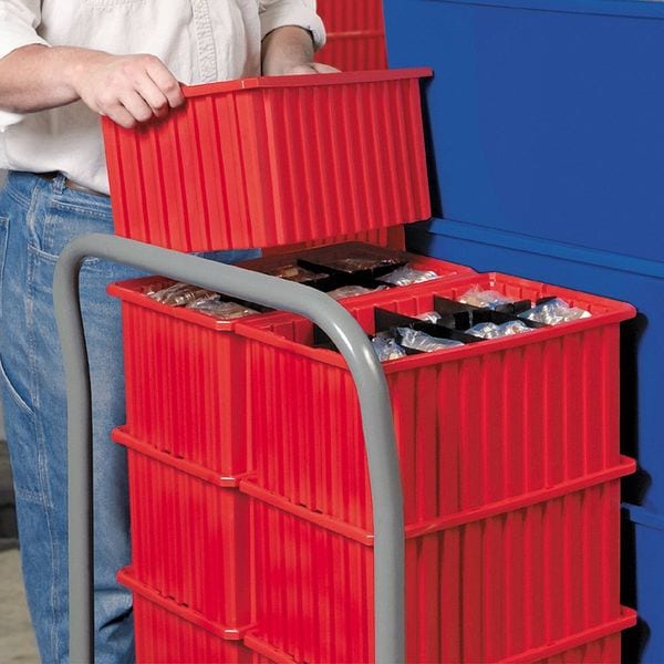 Divider Box, Blue, Industrial Grade Polymer, 22 3/8 in L, 17 3/8 in W, 4 in H