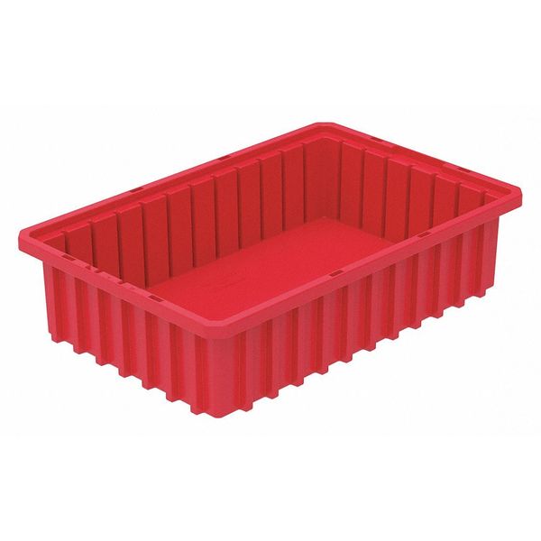 Divider Box, Red, Industrial Grade Polymer, 16 1/2 in L, 10 7/8 in W, 4 in H