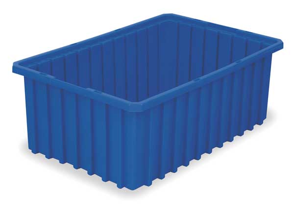 Divider Box, Blue, Industrial Grade Polymer, 16 1/2 in L, 10 7/8 in W, 6 in H