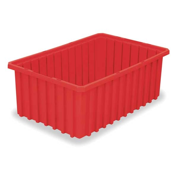 Divider Box, Red, Industrial Grade Polymer, 22 3/8 in L, 17 3/8 in W, 8 in H