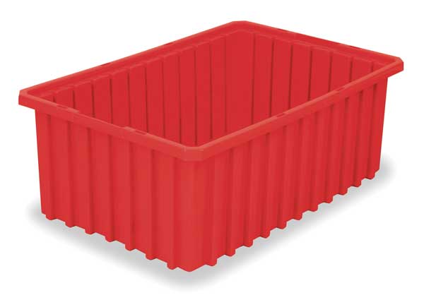 Divider Box, Red, Industrial Grade Polymer, 16 1/2 in L, 10 7/8 in W, 6 in H