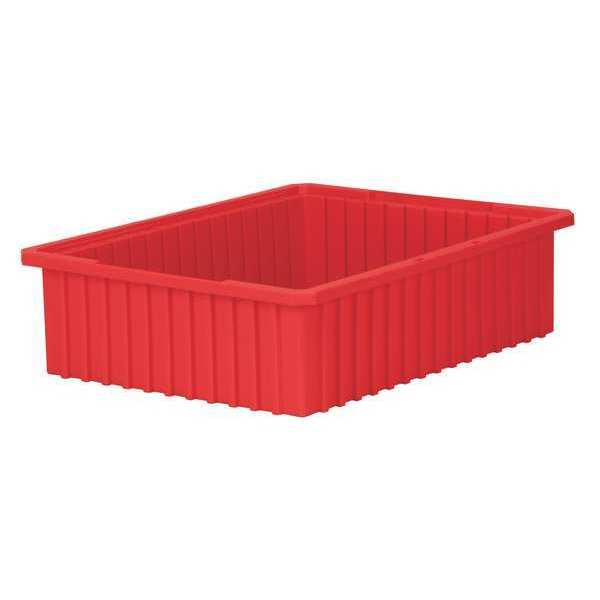 Divider Box, Red, Industrial Grade Polymer, 22 3/8 in L, 17 3/8 in W, 6 in H
