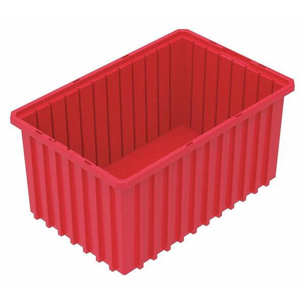 Divider Box, Red, Industrial Grade Polymer, 16 1/2 in L, 10 7/8 in W, 8 in H