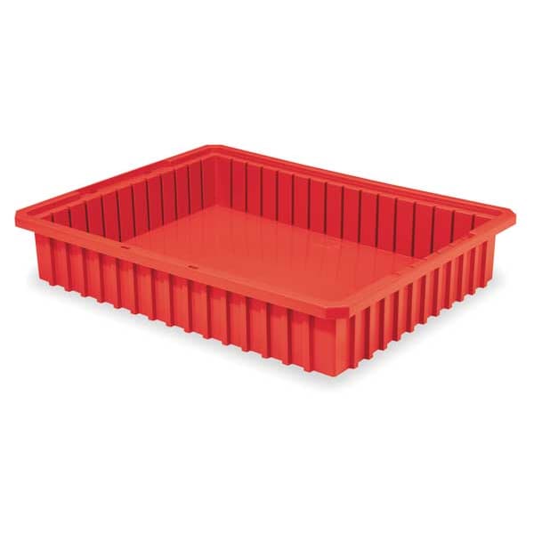 Divider Box, Red, Industrial Grade Polymer, 22 3/8 in L, 17 3/8 in W, 4 in H
