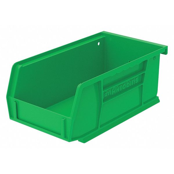 Hang & Stack Storage Bin, Green, Plastic, 7 3/8 in L x 4 1/8 in W x 3 in H, 10 lb Load Capacity