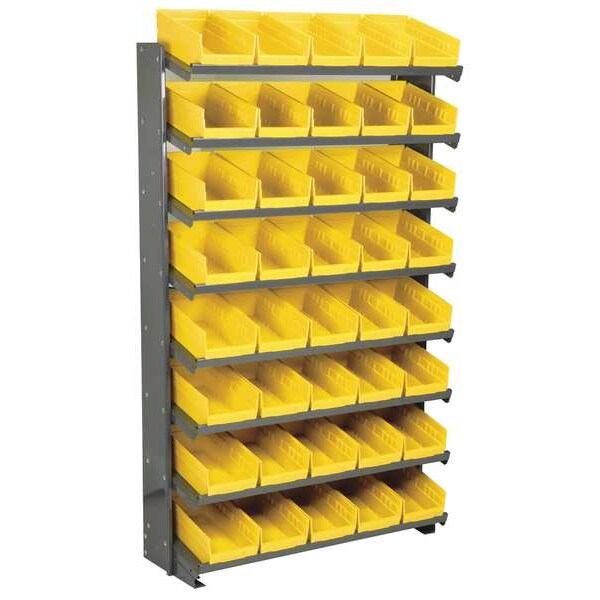 Steel Pick Rack, 36 in W x 60 in H x 12 in D, 8 Shelves, Gray