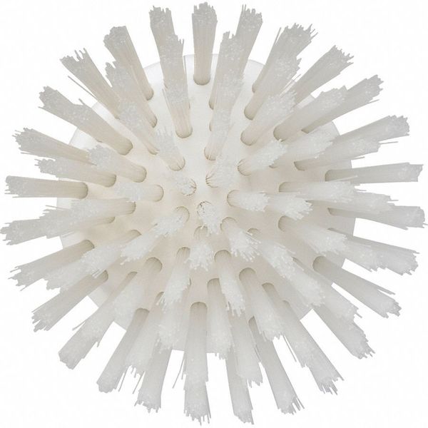 3 3/4 in W Scrub Brush, Stiff, 3 in L Handle, 3 3/4 in L Brush, White, Plastic, 5 in L Overall
