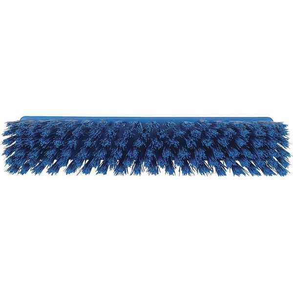 12 in Sweep Face Broom Head, Stiff, Synthetic, Blue