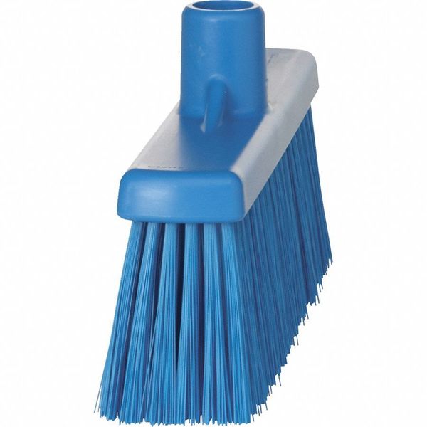 12 in Sweep Face Broom Head, Stiff, Synthetic, Blue