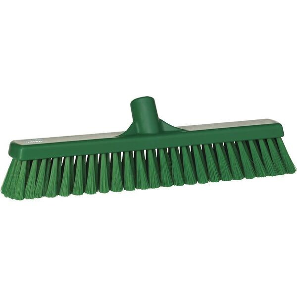 16 in Sweep Face Broom Head, Medium, Synthetic, Green