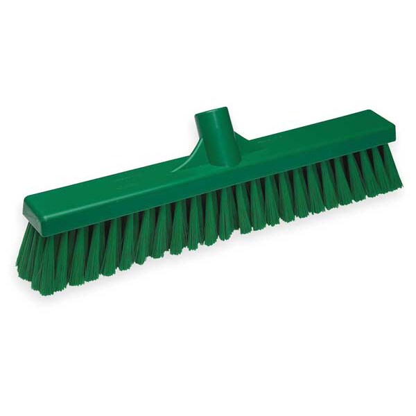 16 in Sweep Face Broom Head, Medium, Synthetic, Green
