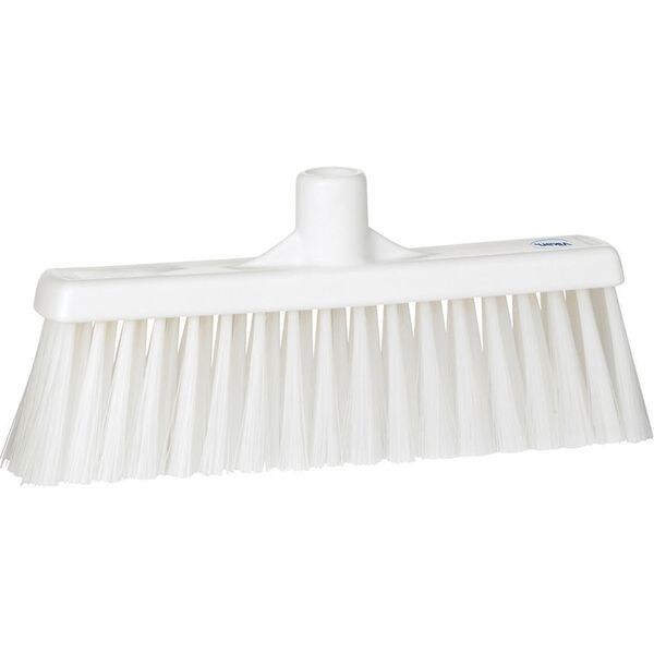 12 in Sweep Face Broom Head, Stiff, Synthetic, White