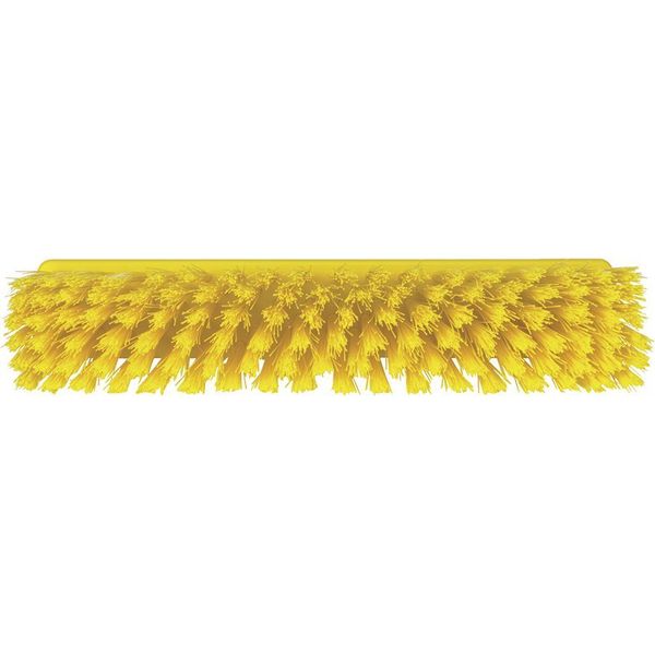 12 in Sweep Face Broom Head, Stiff, Synthetic, Yellow