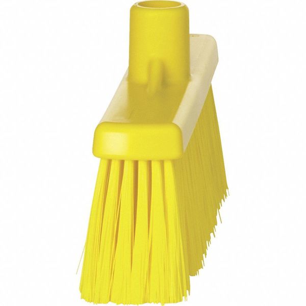 12 in Sweep Face Broom Head, Stiff, Synthetic, Yellow