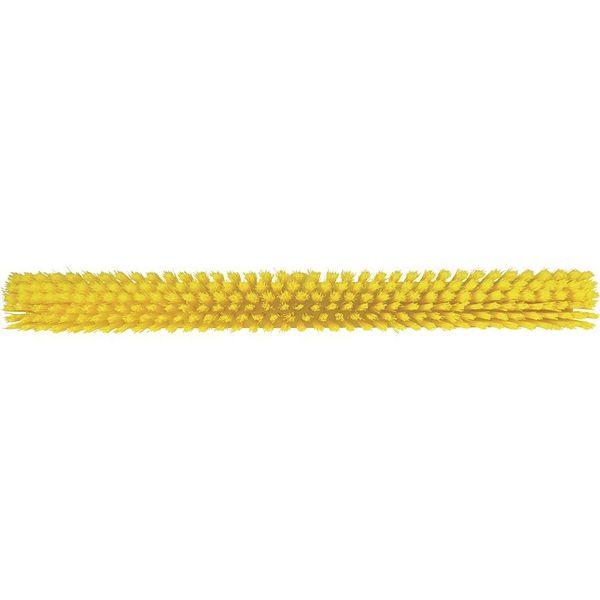 24 in Sweep Face Broom Head, Soft/Stiff Combination, Synthetic, Yellow