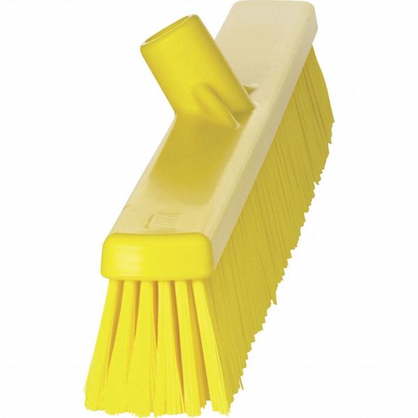 24 in Sweep Face Broom Head, Soft/Stiff Combination, Synthetic, Yellow