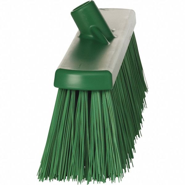 2 1/2 in x 19 in Sweep Face Broom Head, Stiff, Synthetic, Green