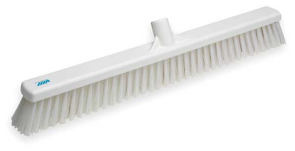 24 in Sweep Face Broom Head, Soft/Stiff Combination, Synthetic, White