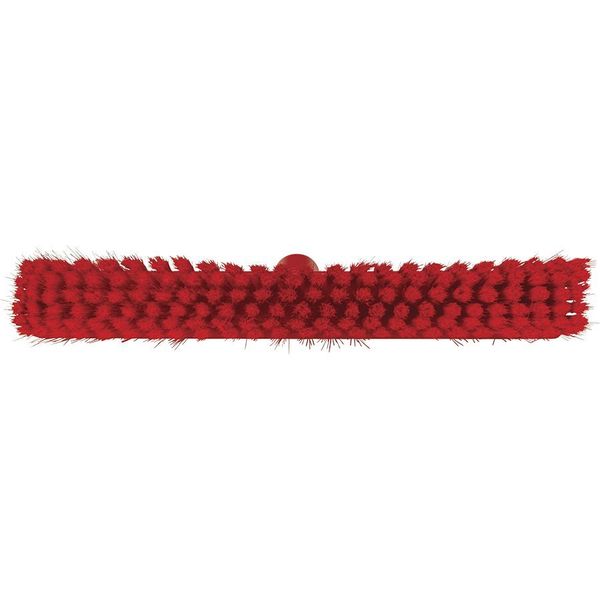 16 in Sweep Face Broom Head, Medium, Synthetic, Red