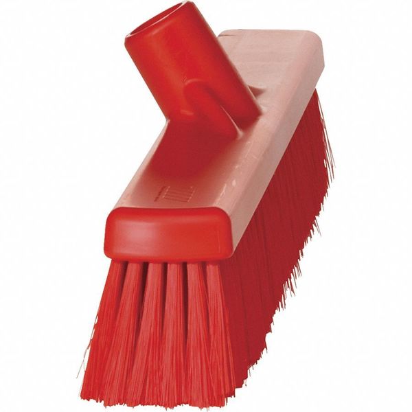 16 in Sweep Face Broom Head, Medium, Synthetic, Red